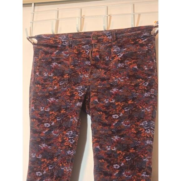 Anthropologie Pilcro High Rise Skinny Corduroy Jeans Womens Size 28 Floral - Picture 1 of 8